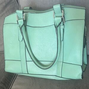 Bueno Mint Green Structured Tote Bag